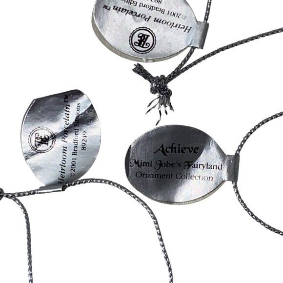 3 Porcelain Mimi Jobes Fairyland Heirloom Christmas Ornament Set Handcrafted Col - Picture 14 of 16